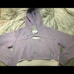Gymshark crop hoodie in purple marl